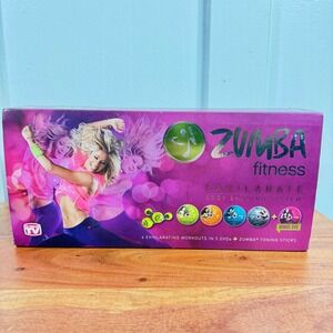 Zumba Fitness Exhilarate Body‎ Shaping System 5 DVD Set with 1lb Toning Sticks